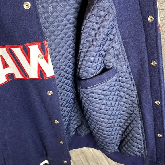 🔥🔥🔥ATL HAWKS VINTAGE WOOL BOMBER JACKET W Leather Lettering Size: XXL🥶🔥🔥🔥 - Picture 17 of 17